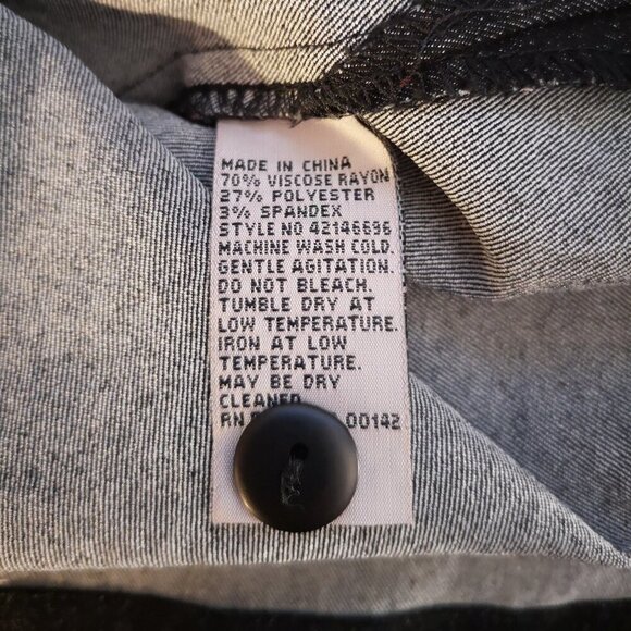 TanJay Ladies Button Front  Size Large Loose Fit Black Jean Shirt/Jacket - Picture 9 of 12